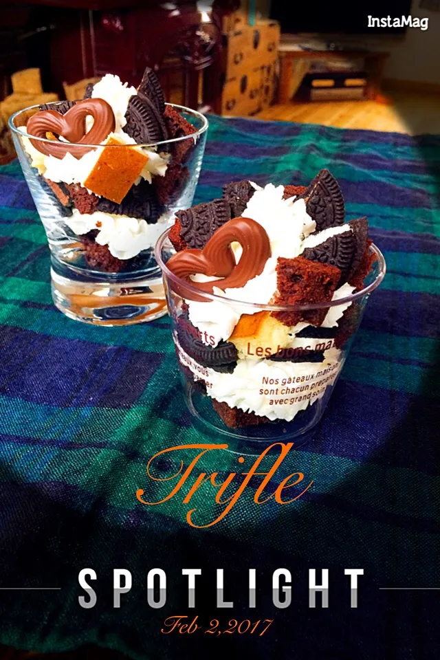 今週のおやつ•*¨*•.¸¸♬息子っち用  オレオのtrifle

#おやつ手作り #生クリームたっぷり #スポンジ #オレオ#チョコレート|カンカンさん