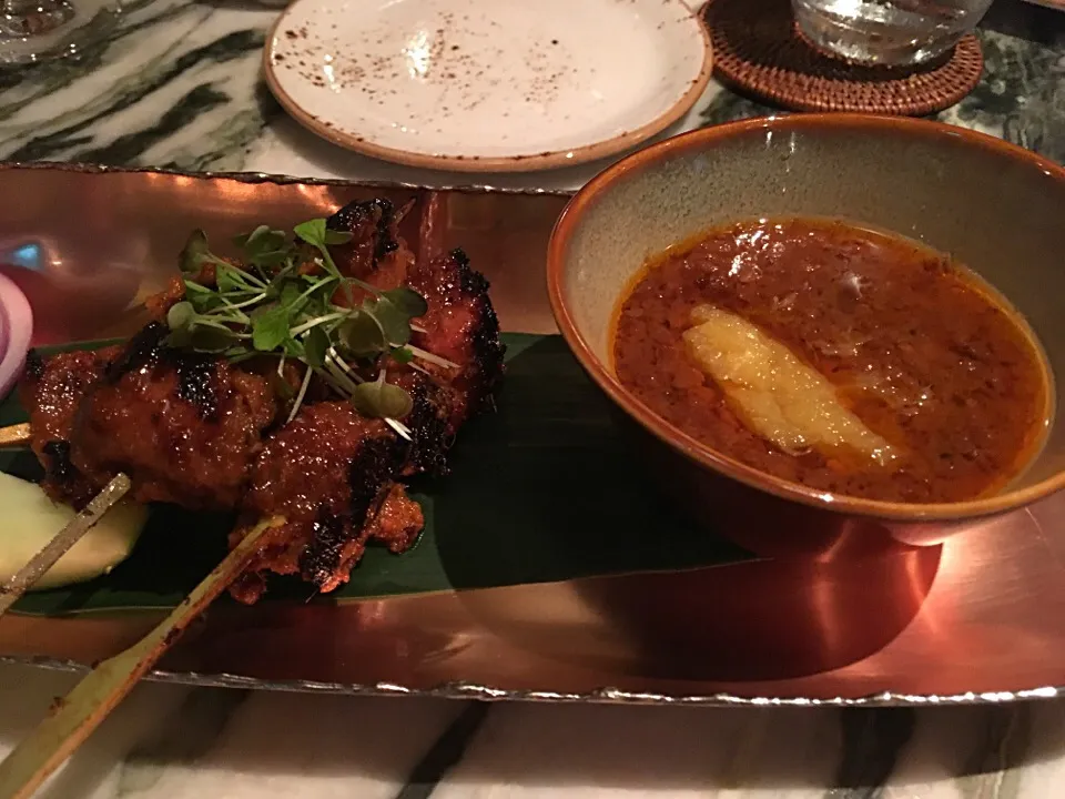 Snapdishの料理写真:Iberico pork satay  @ Po|Ong Sor Fernさん