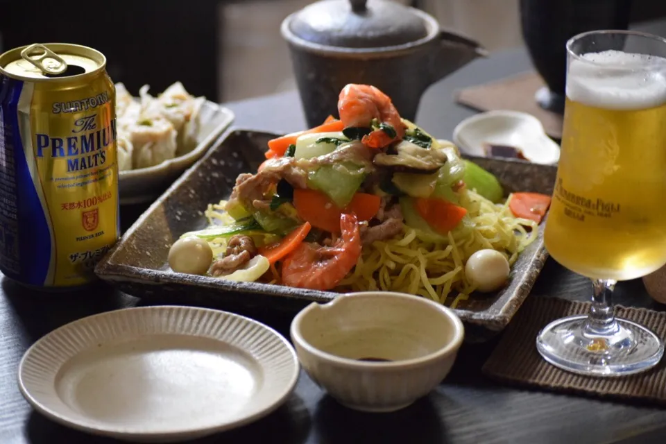 #富士宮焼きそば  の麺であんかけ固焼きそば|Naoさん