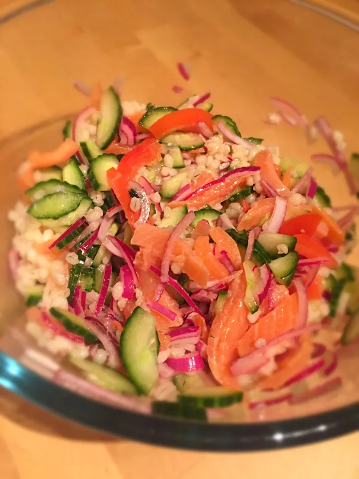 Salmon and pearled barley salad|Gusto Agostiさん