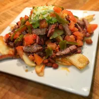 Snapdishの料理写真:Asada Nachos and Home Fries!|Jon Jacksonさん