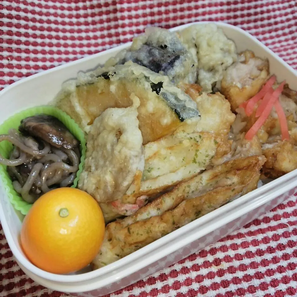 旦那夜勤弁当🍱
 鳥野菜竹輪天丼|miimiさん