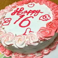 Snapdishの料理写真:16th 結婚記念日💕ケーキ                                              by Mitty|ホッシーさん