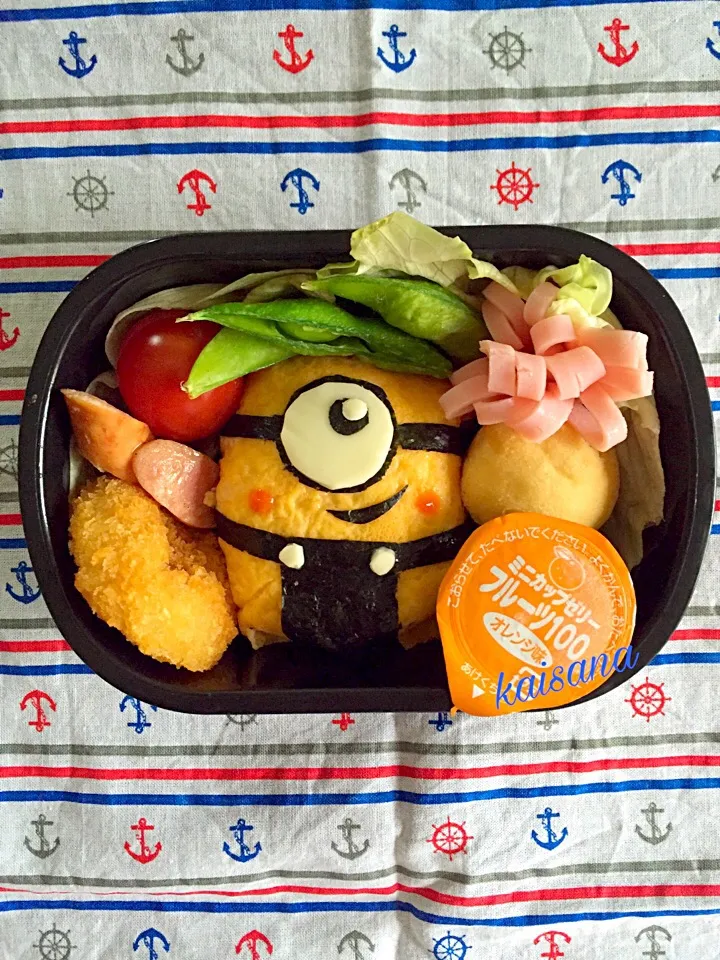 ミニオン弁当♡  2016.5.31    #幼稚園 #年少 #キャラ弁 #ミニオン|カイサナママさん