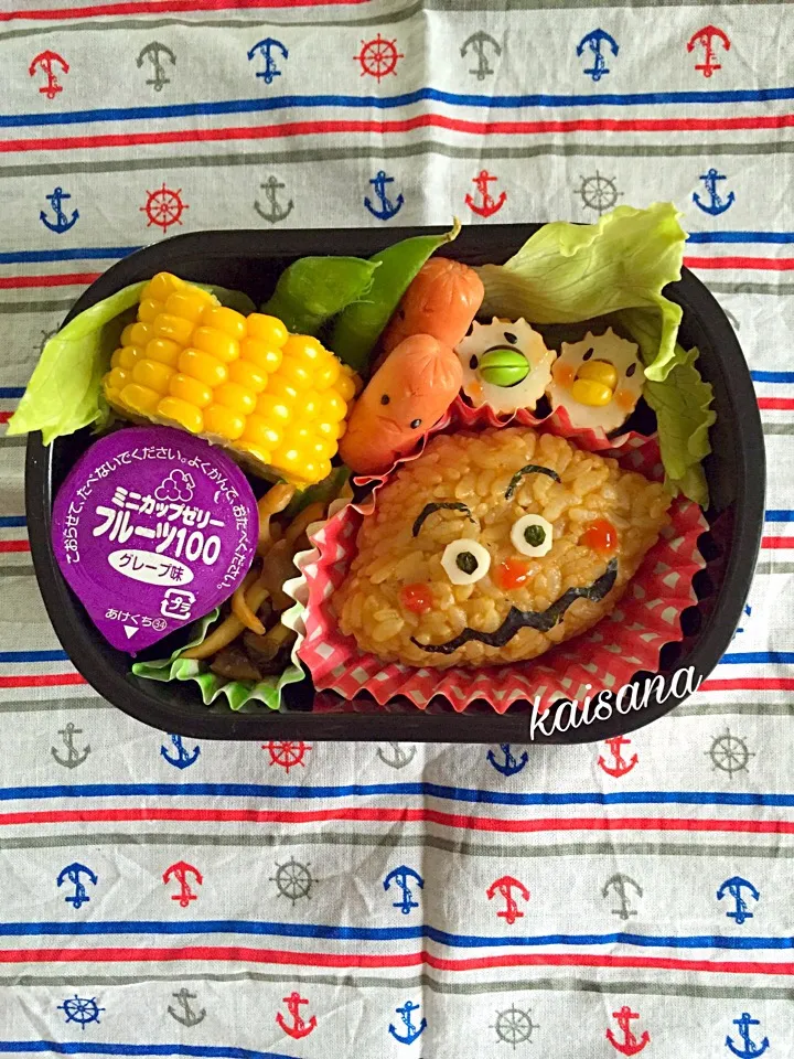 カレーパンマン弁当♡  2016.6.20  #幼稚園 #年少 #キャラ弁 #カレーパンマン|カイサナママさん