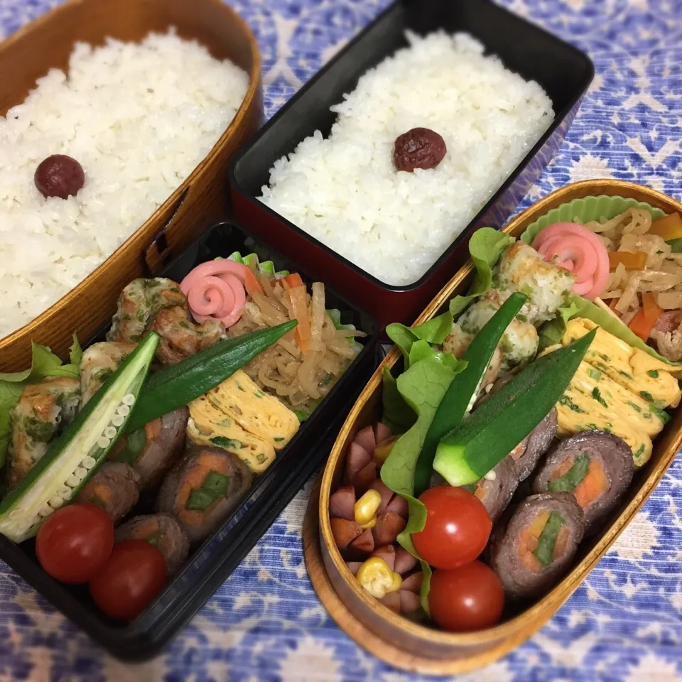 Snapdishの料理写真:2/13 中学男子のお弁当&パパ弁|おおけいさん