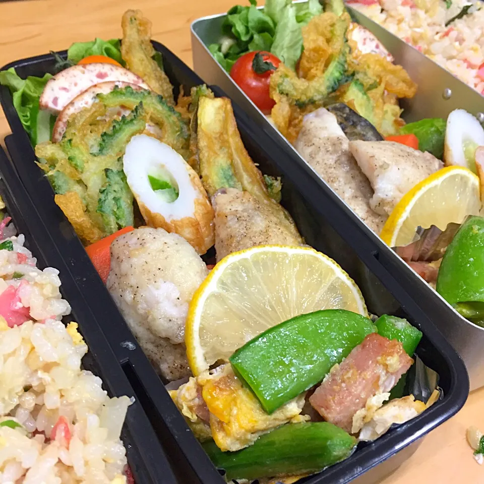 Snapdishの料理写真:今日の親父弁当！|沖縄「ピロピロ」ライフさん