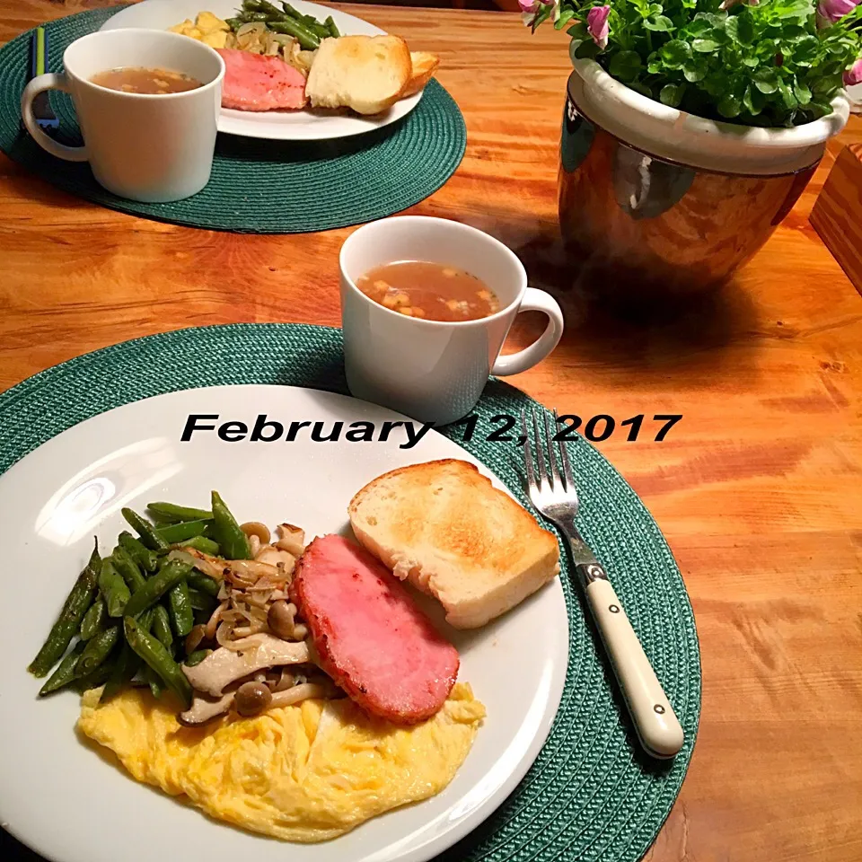 Snapdishの料理写真:朝ごはん  2017・2・12|ローゼルさん