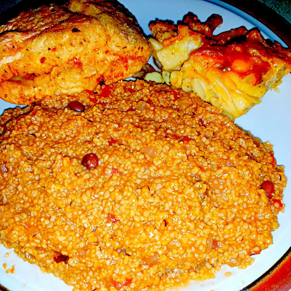 Fried Snapper Peas n Grits with Baked Macoroni and Cheese.|Juan Simmsさん