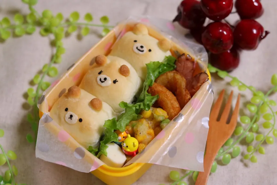 クマのちぎりパン弁当|ertmkさん