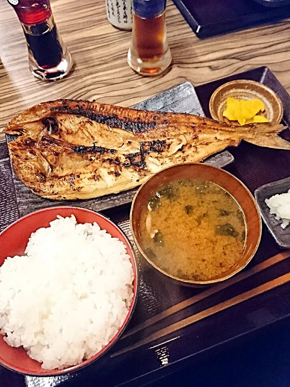 Snapdishの料理写真:小川町・越後屋宇右衛門の真ほっけ開き定食|すーさん