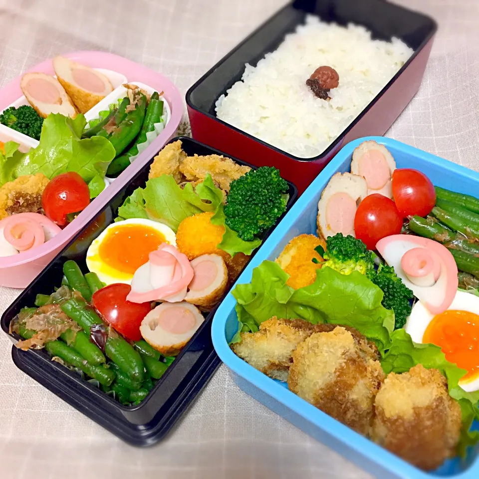 Snapdishの料理写真:2/15 中学男子のお弁当&パパ弁&母弁|おおけいさん