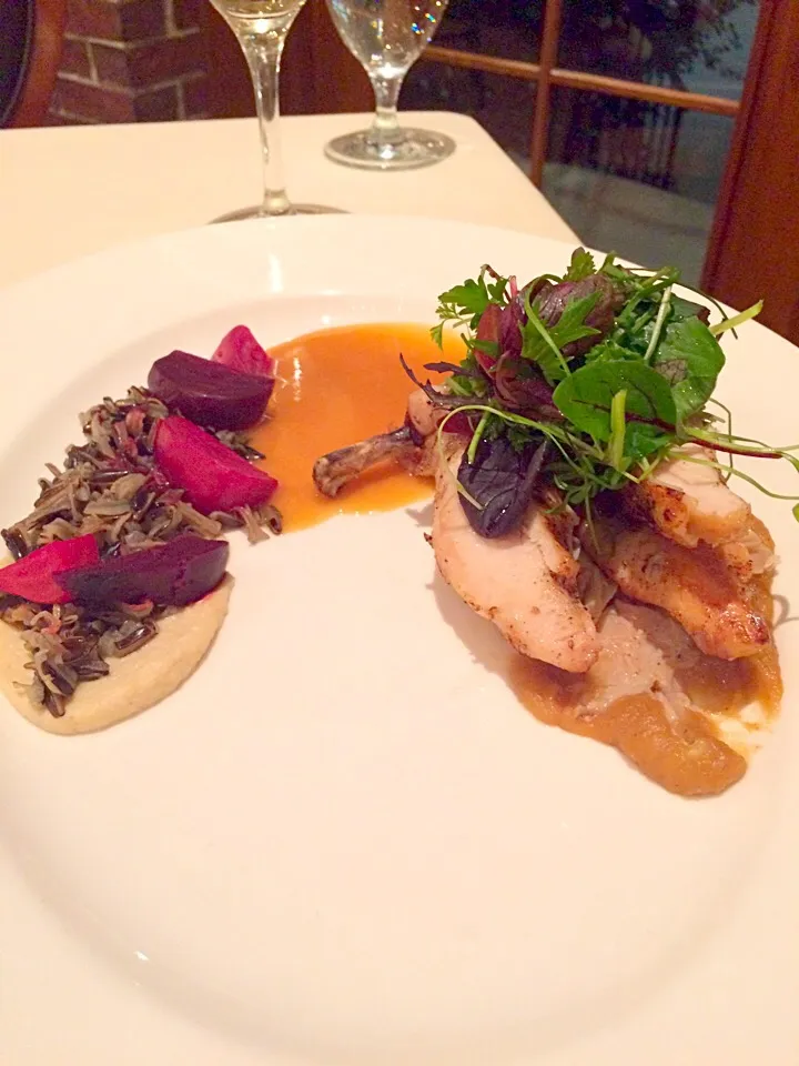 Roasted chicken w wild rice medley @ CIA American Bounty 2/14/17|Morcone Girlsさん