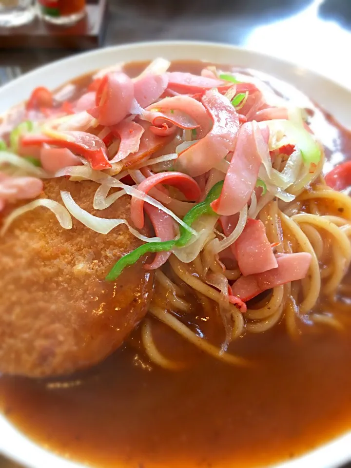 名古屋のご当地グルメ、あんかけパスタ！ミラカン&ハムカツ♪何気に好きな味かも♪|N. Hirabayashiさん