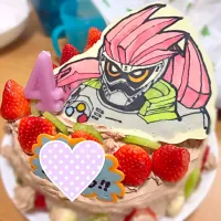 Snapdishの料理写真:仮面ライダーエグゼイド ケーキ|c0nさん