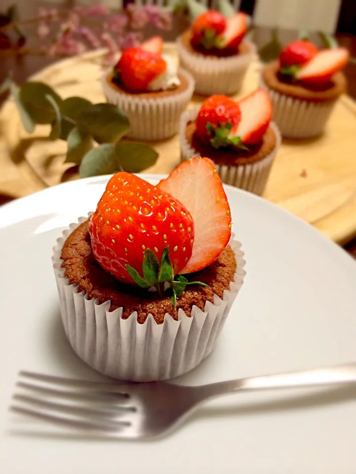 るん♪の料理 チョコレートシフォンカップケーキ♪生クリーム入らんかった！|るん♪さん