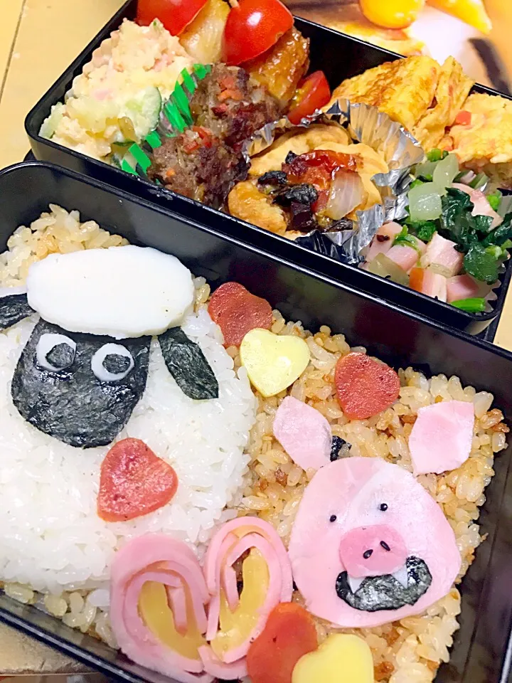 旦那さんに贈るキャラ弁(笑)
#バレンタイン弁当 #キャラ弁#ひつじのショーン|café cou couさん