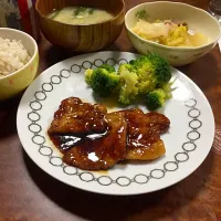 Snapdishの料理写真:一時間で作った晩御飯|Aiko Kawazuさん