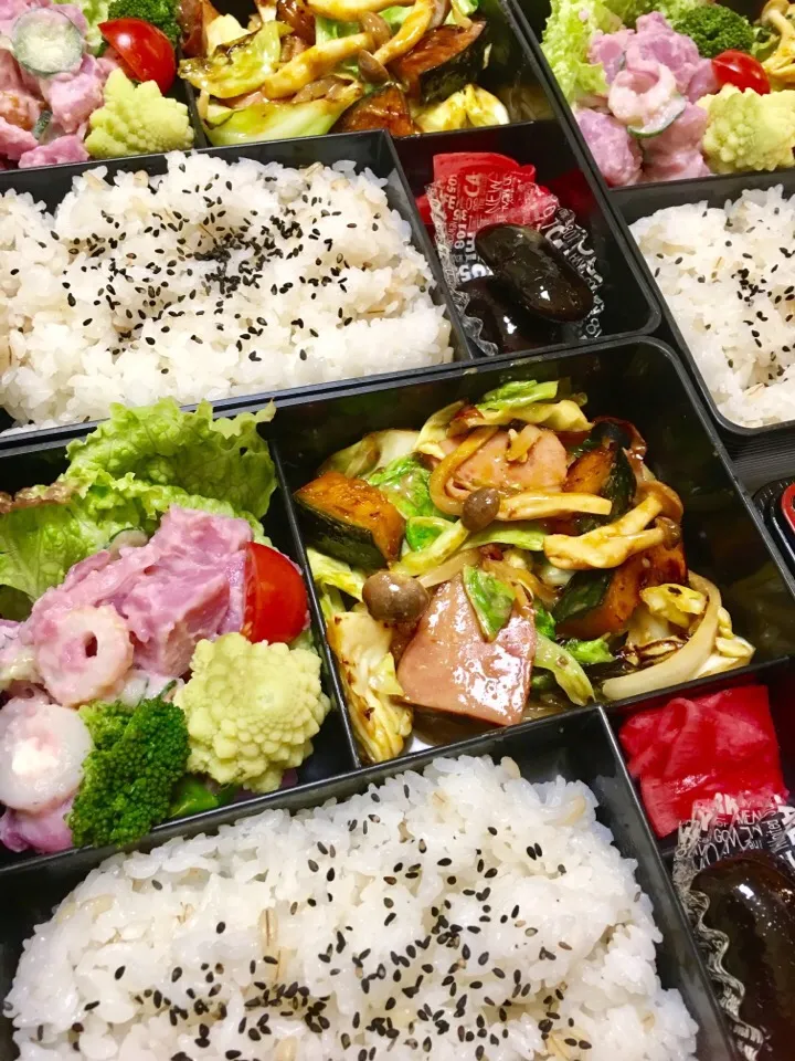 キャベツとキノコのオイスターマヨ炒め弁当
ピンクのじゃがいもレディj和風ポテサラ|大久保 掬恵さん