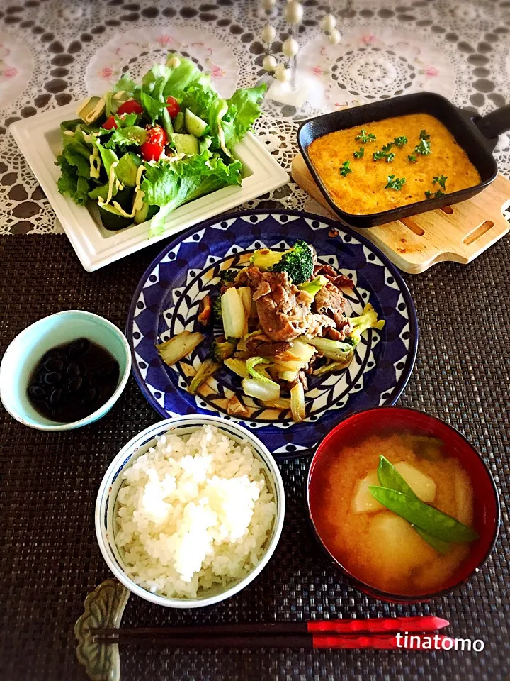 ウェイパーで肉野菜炒め定食！|Tina Tomoko😋さん