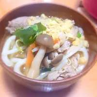 豚肉キノコうどん|ともよさん