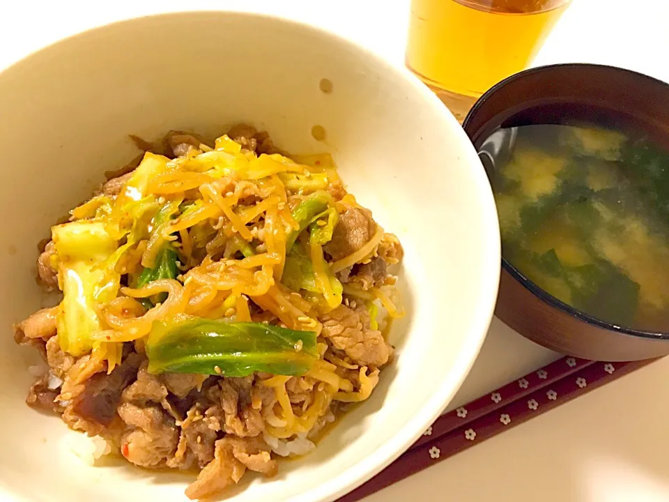 #焼肉丼晩御飯|ゆさん