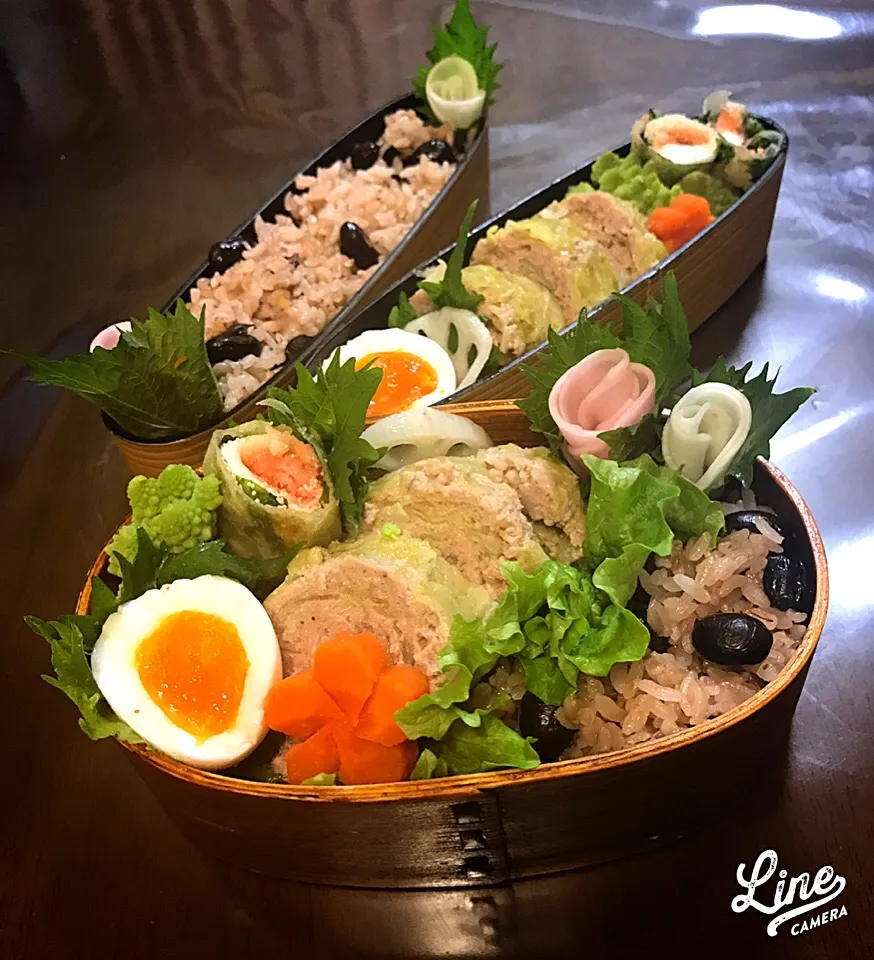 今日の2人のお弁当🍱 ロールキャベツ🌀週末恒例お片付け弁当|とんちんさん