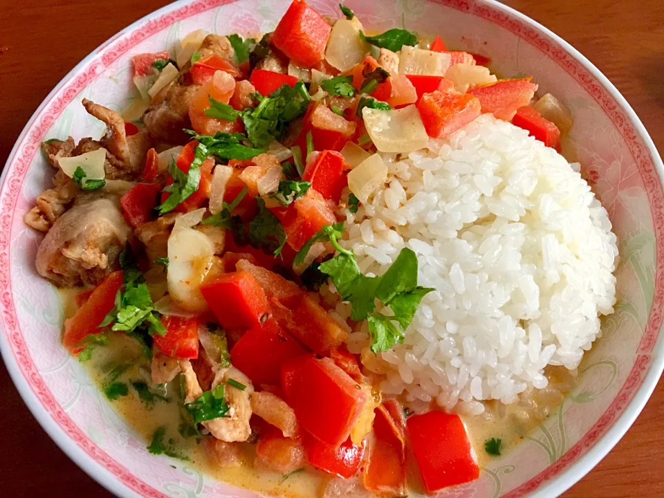 Chicken coconut stew with rice / encocado de pollo|Emmaさん