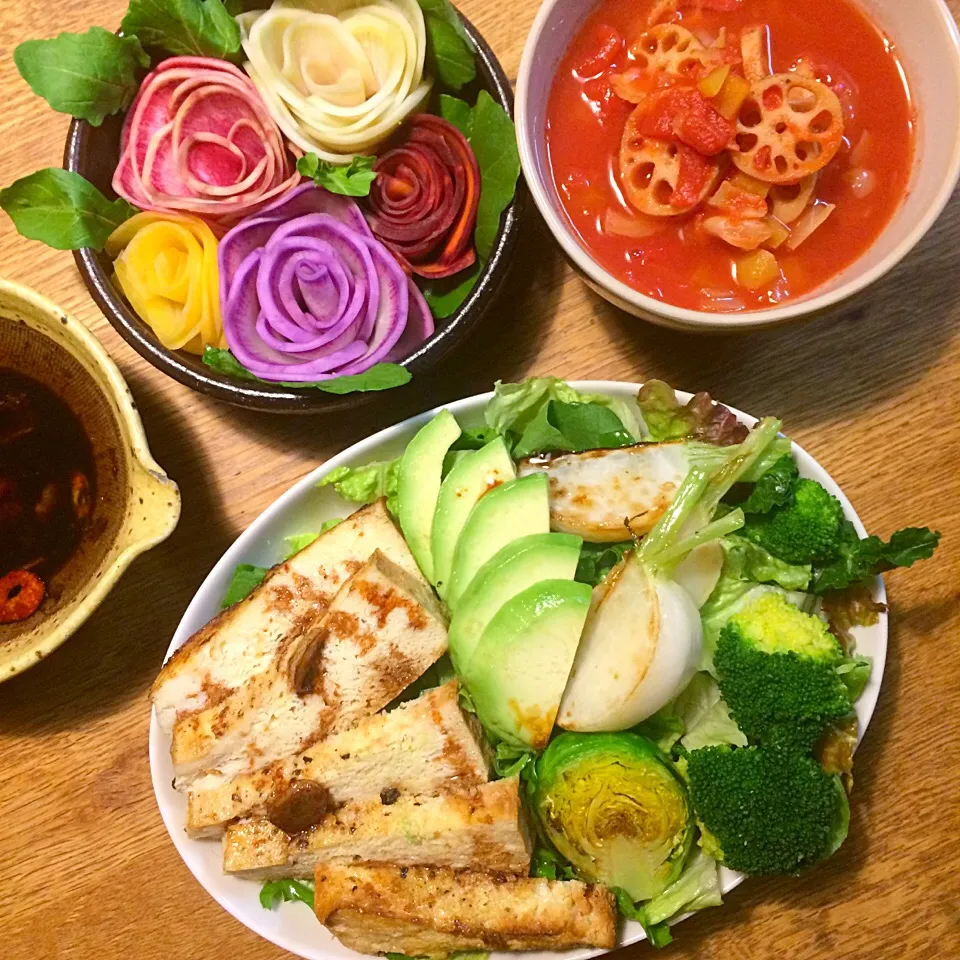 vegan グルテンフリー シュガーフリー
豆腐ステーキ丼
ミネストローネ
糠漬け|makiko_aさん