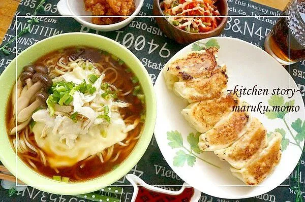 ダブルチーズラーメン＊しっとりチキン乗せ（醤油味）|桃咲マルクさん