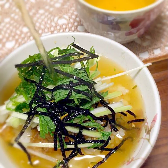 Snapdishの料理写真:🐟鯛の昆布締め・味噌漬け茶漬け🍚🍵|Meguxwさん