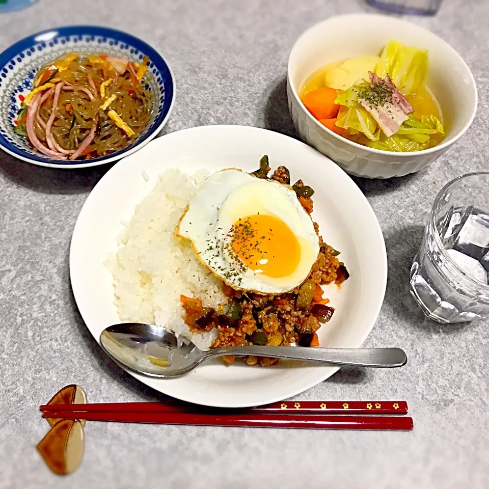 🍴ポトフ
🍴ナスとひき肉のご飯
🍴春雨サラダ(お惣菜)|ひかりさん