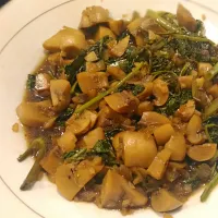 Stir-Fried Watercress with Mushrooms|Rinielさん