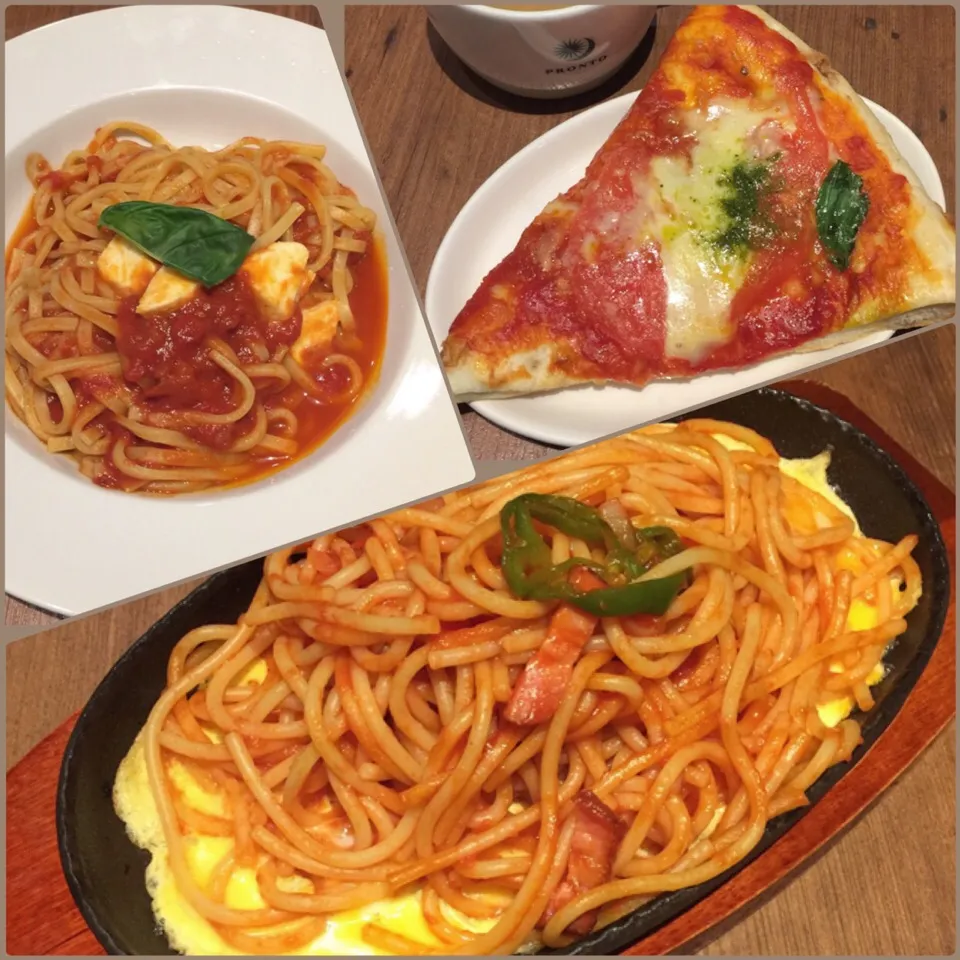 Snapdishの料理写真:2/19❤︎食材の買い物ついでにプロントでランチ❤︎ なんだかトマト系ばかりなメニューでした(^_^;)笑|Makinsさん