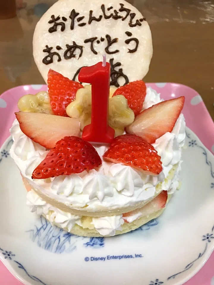 Snapdishの料理写真:一歳バースデーケーキ|8friendsさん