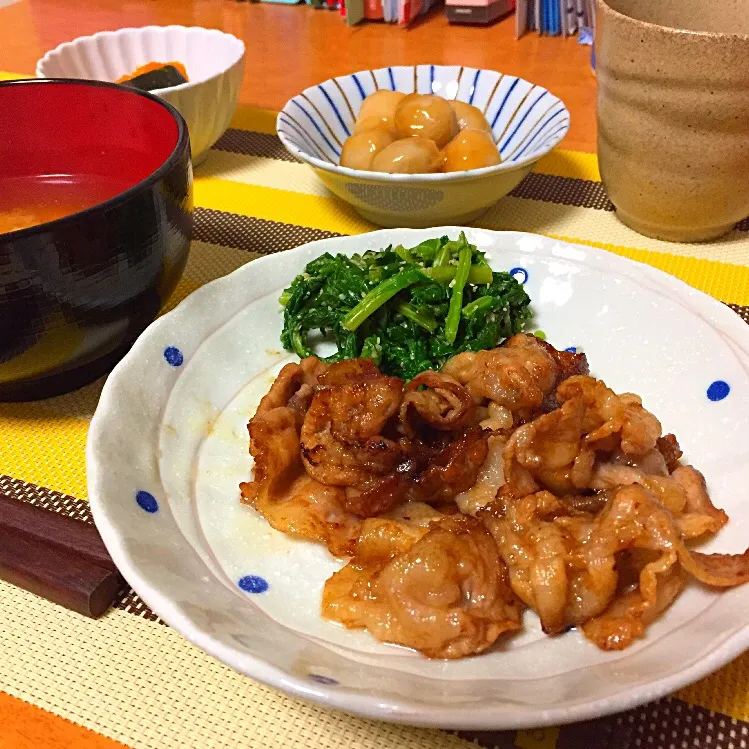 豚の生姜焼き ほうれん草添え|エンスーさん