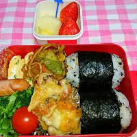 カリカリチーズチキン弁当！ゆずへ|なぎこさん