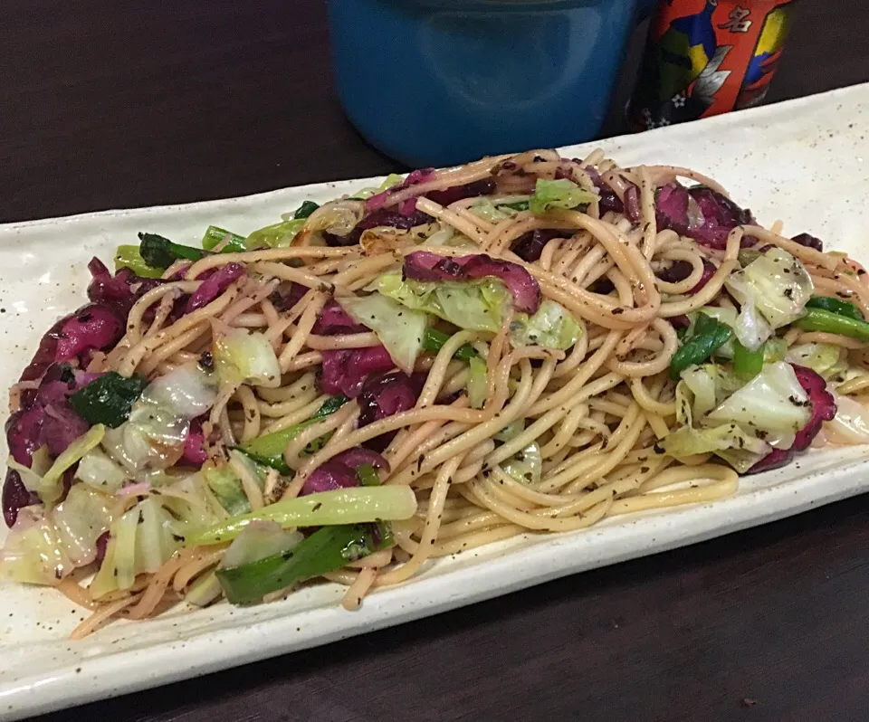 昼ごはん  ゆかりガーリー焼きそばp|ぽんたさん