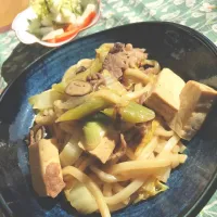 Snapdishの料理写真:すき焼きうどん|taketakekoさん