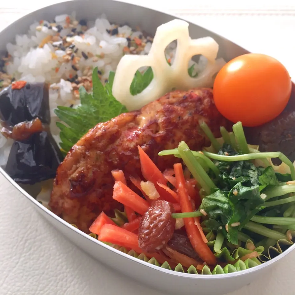 レンコン入りチキンバーグとミツバのナムル弁当|はるさん