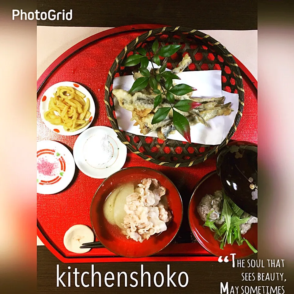 Snapdishの料理写真:和食 いわし料理 いわしのつみれ汁
いわしの天ぷら 大根と豚肉の煮物|shokohanさん