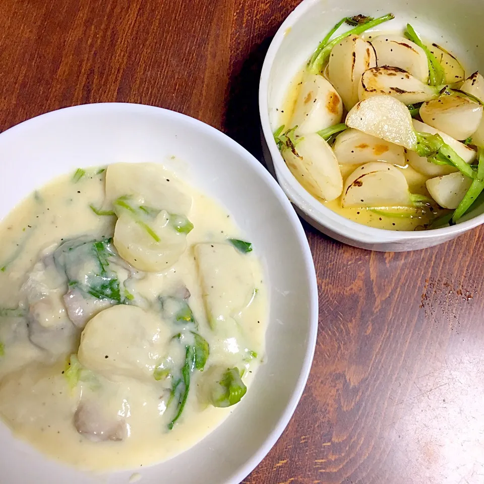 かぶのクリーム煮と焼きかぶサラダ|yumyum😋さん