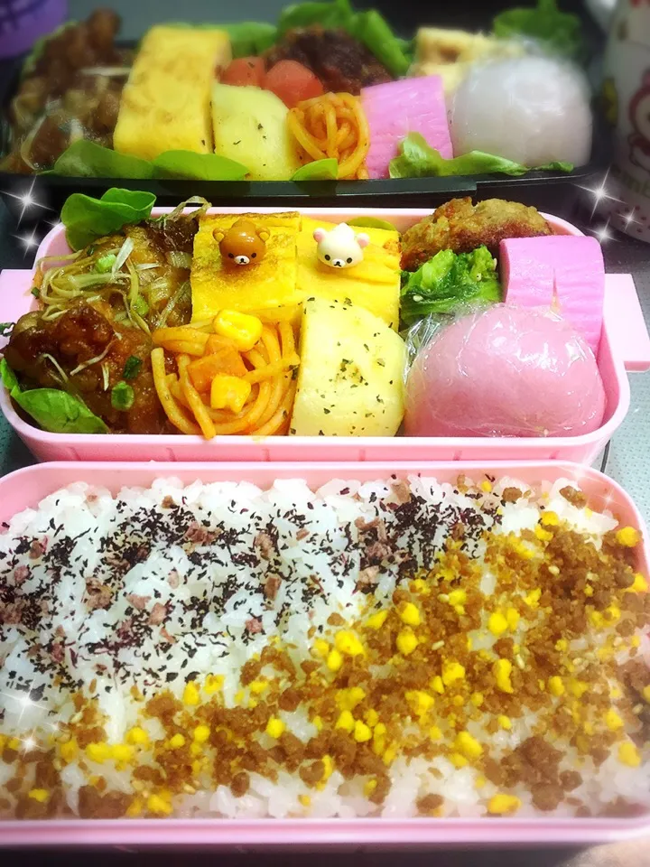 鶏肉の甘辛炒め入りのお弁当🍱|しずママさん