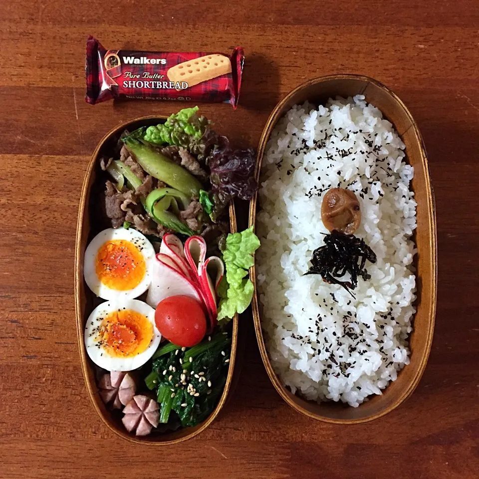 Snapdishの料理写真:牛肉と青梗菜炒め弁当♡|ayuayu45さん