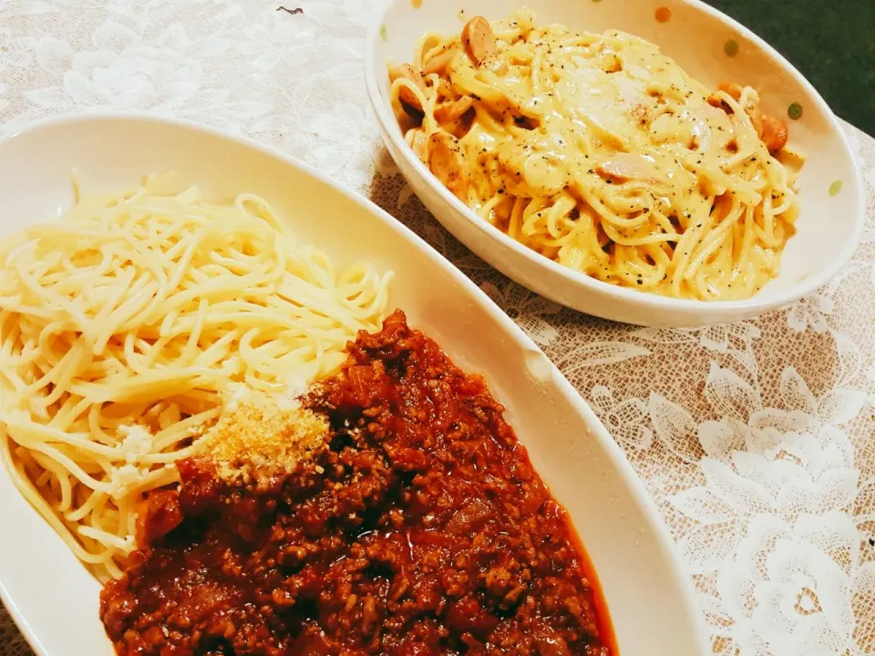 ミートソースとカルボナーラ 男の定番パスタ🍝|ともきさん