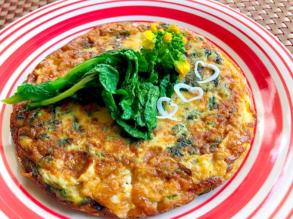 Frittata con Cima Di Rapa🌿ﾌﾘｯﾀｰﾀ ｺﾝ ﾁｰﾏ ﾃﾞｨ ﾗｰﾊﾟ<菜の花のｵﾑﾚﾂ>|🌈Ami🍻さん