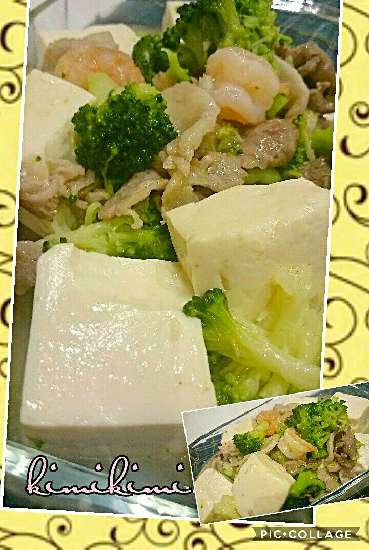 #我が家のおかず
あっさり美味しぃ⭐
海老とブロッコリーのうま塩豆腐|kimi=kimi🌼Kitchenさん