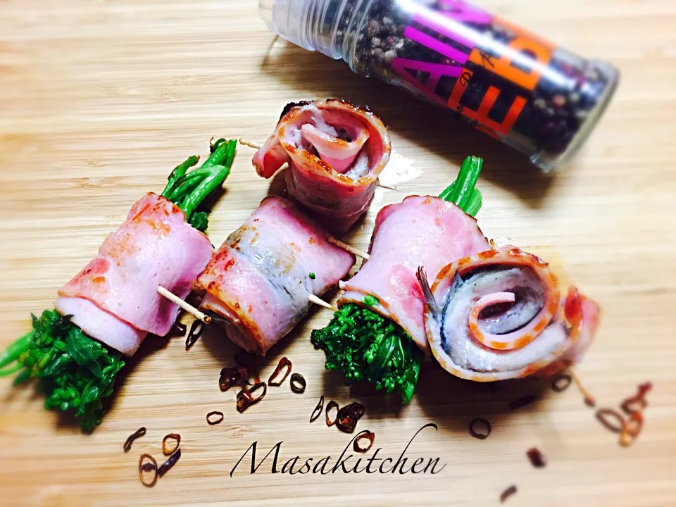 Rapeblossoms&sardine wrapped in bacon|Masakiさん