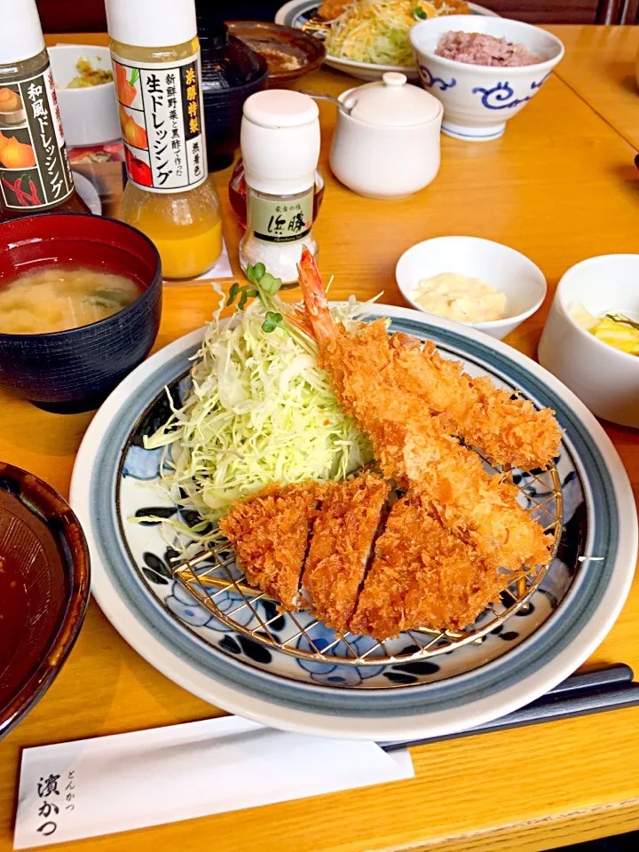 濱かつ   海老フライとヒレカツランチ|ナナさん