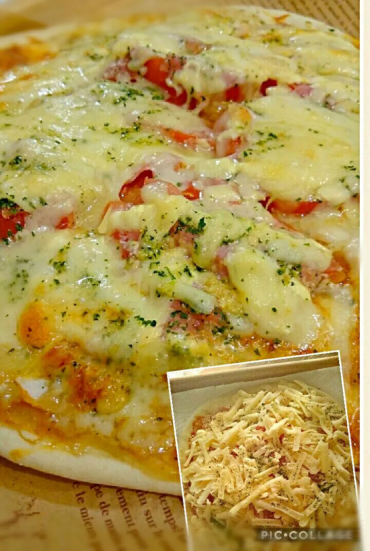 #プレミアムフライデー🌠
小麦粉で手作りピザ🍕作ったぞ～♪|kimi=kimi🌼Kitchenさん